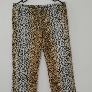Chic Leopard Pattern Wide Leg Pants